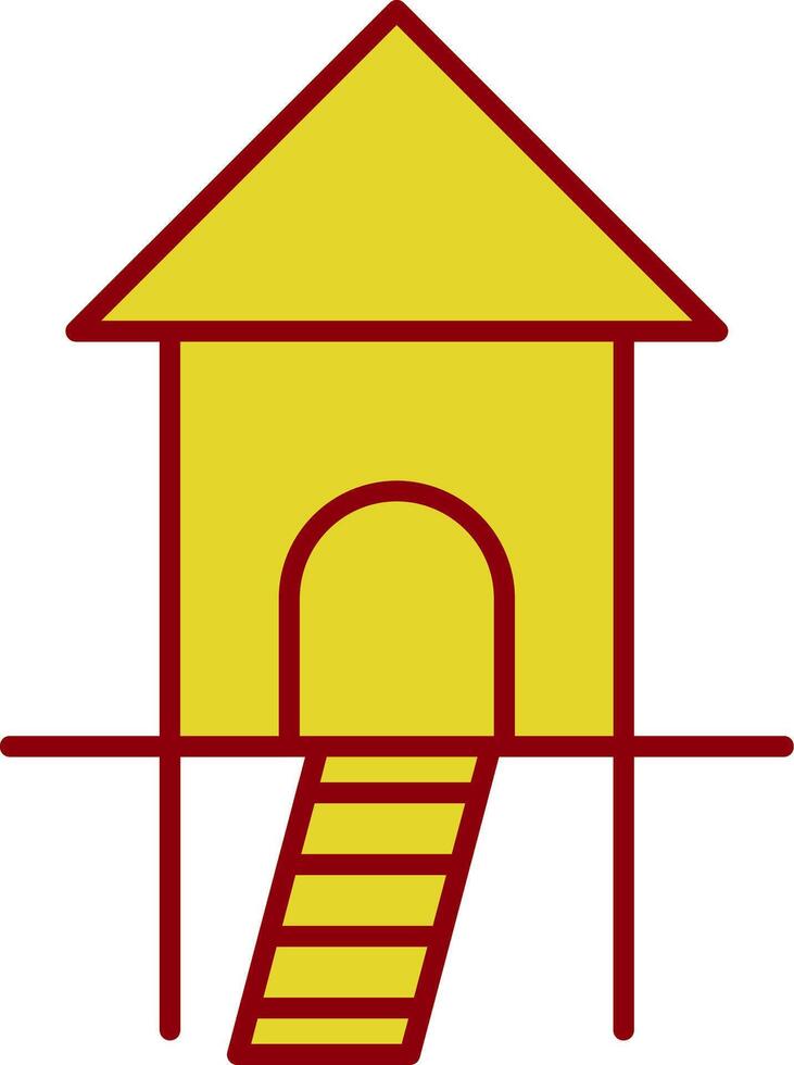 Hut Line Circle Icon vector