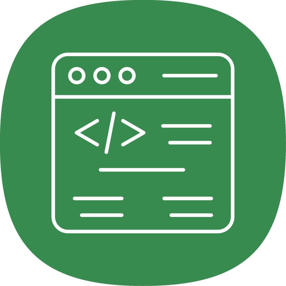 Web Coding Line Curve Icon vector