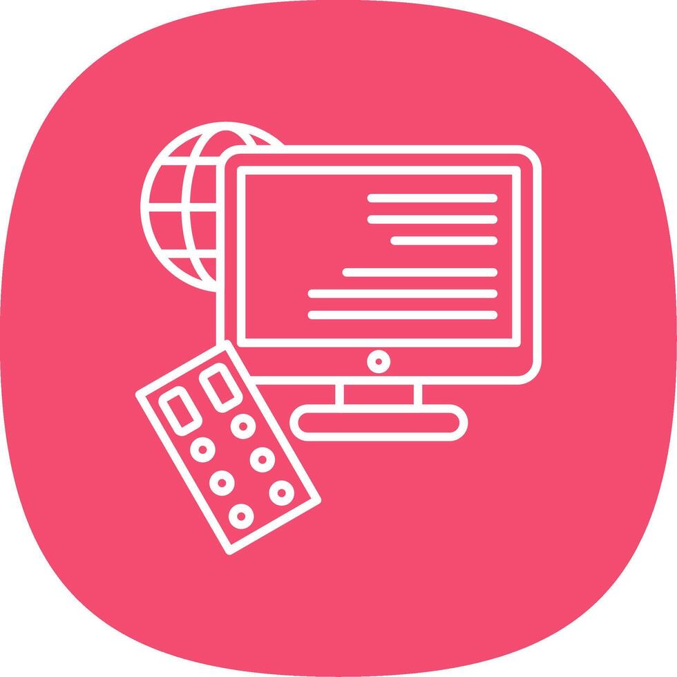 Remote Access Line Curve Icon vector