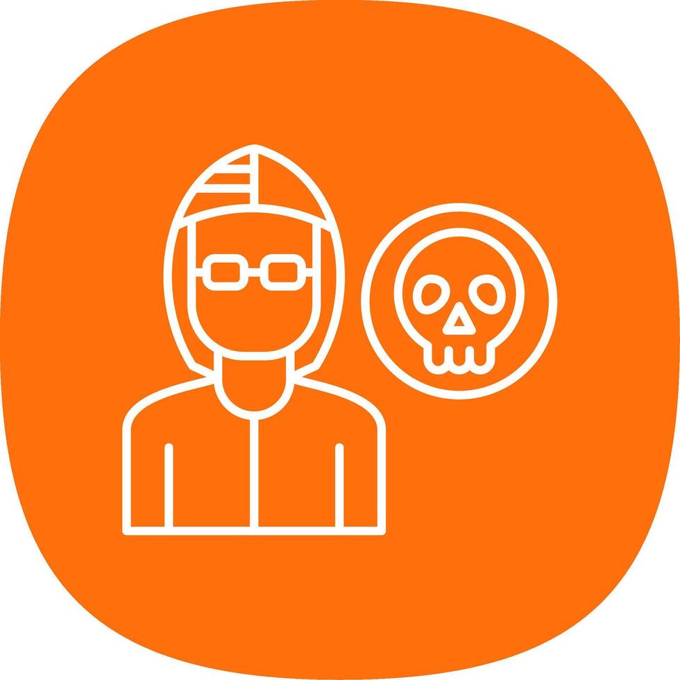 Robber Line Curve Icon vector