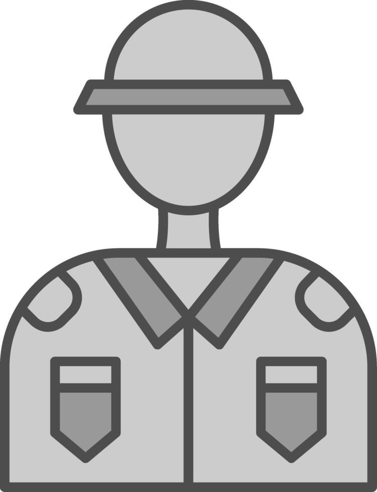 Soldier Line Circle Icon vector