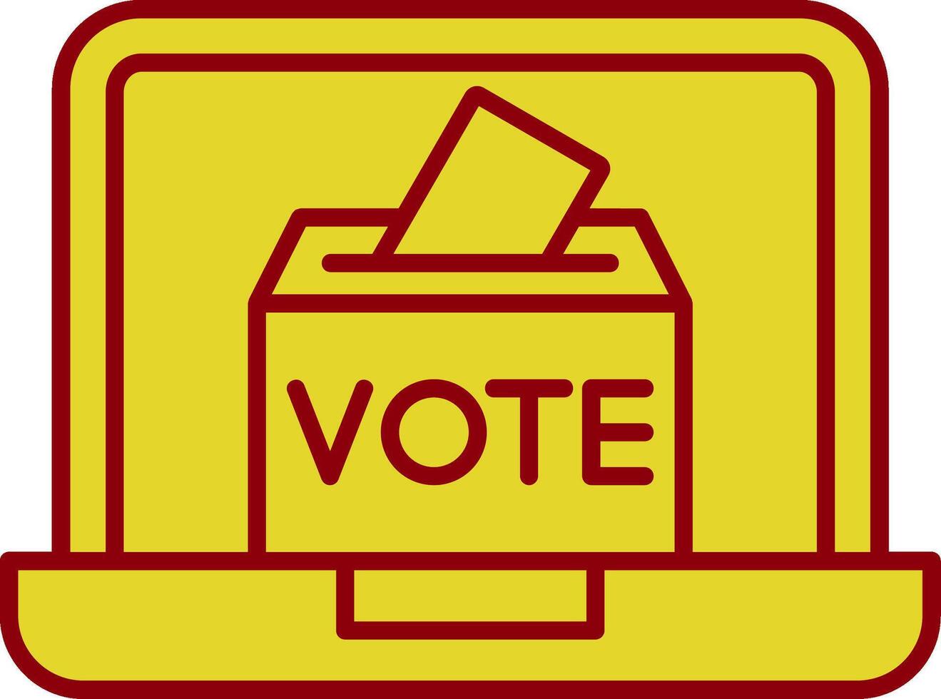 Online Voting Line Two Color Icon vector