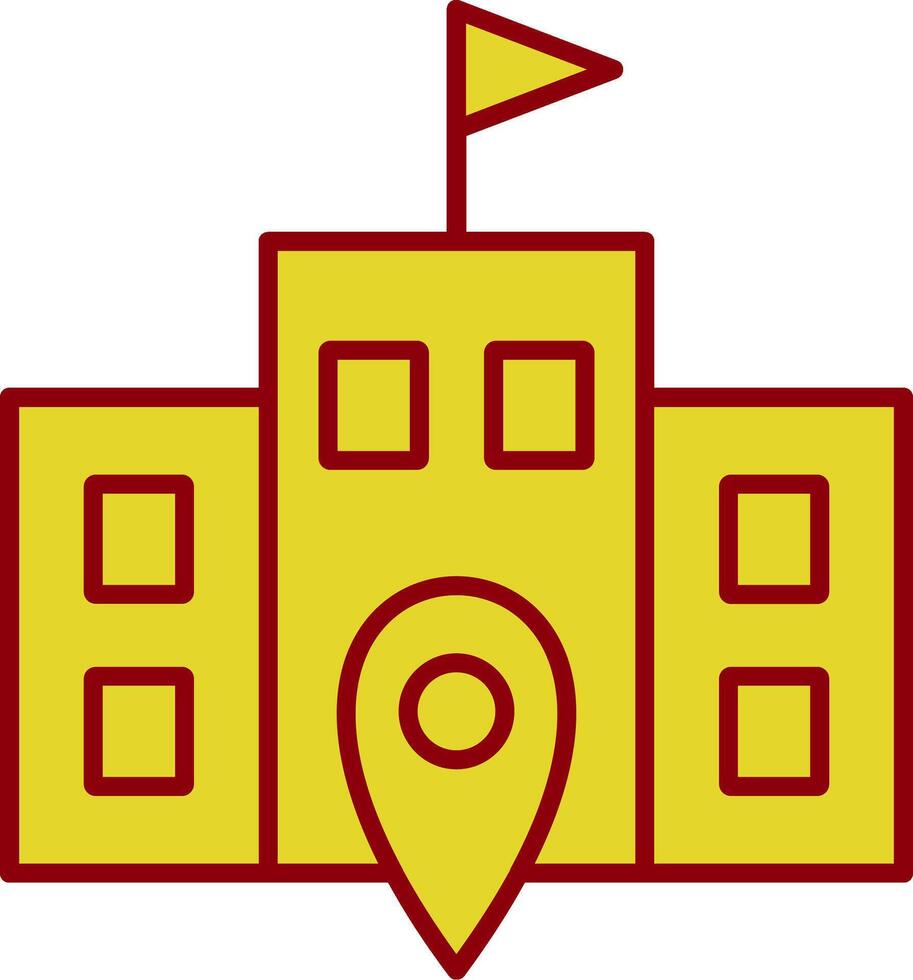 Polling Place Line Two Color Icon vector