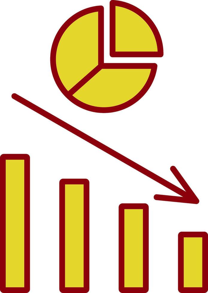 Pie Chart Line Two Color Icon vector