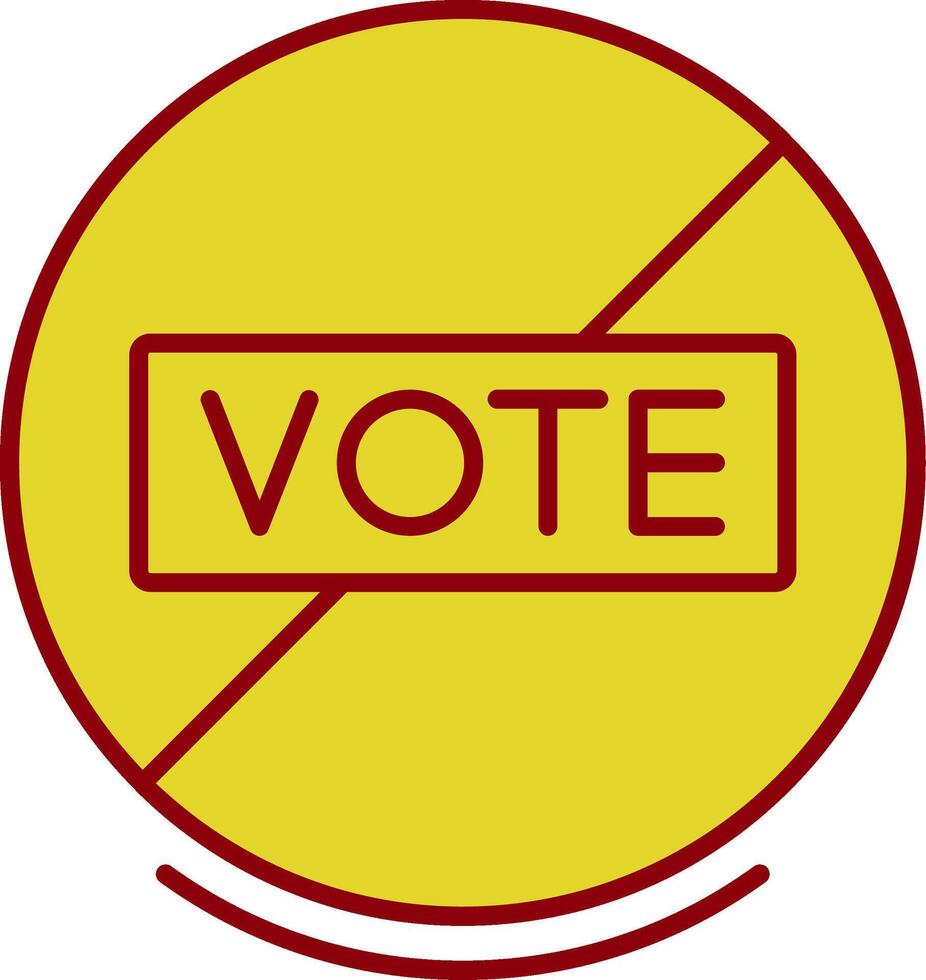 Forbidden Sign Line Two Color Icon vector