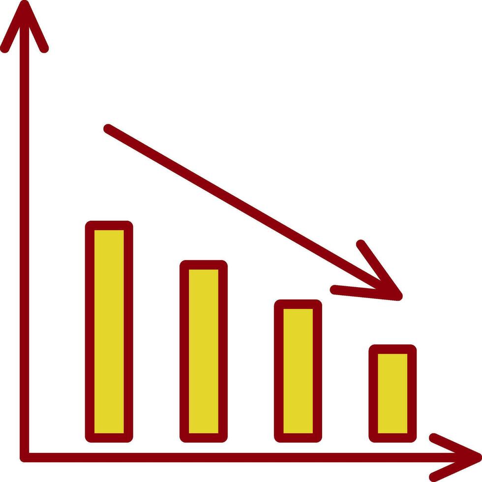 Bar Chart Line Two Color Icon vector