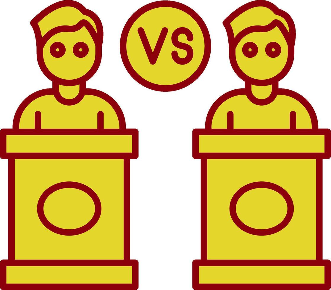 Debate Line Two Color Icon vector