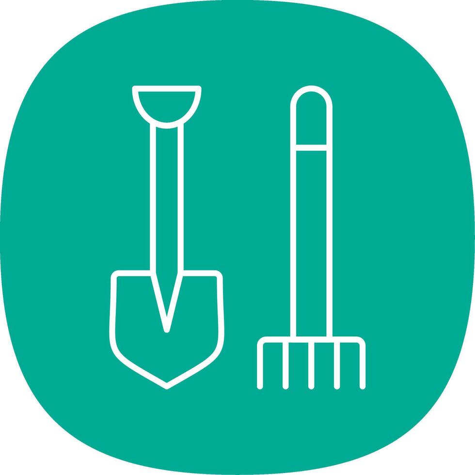 Pitchfork Line Curve Icon vector