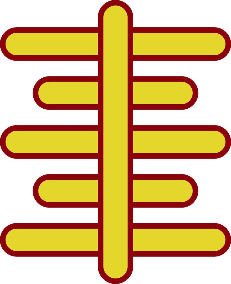 Center Align Line Two Color Icon vector