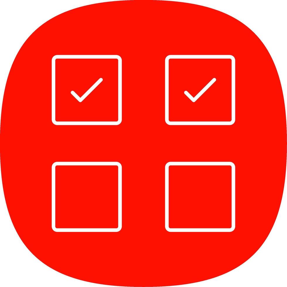 Check Box Line Curve Icon vector