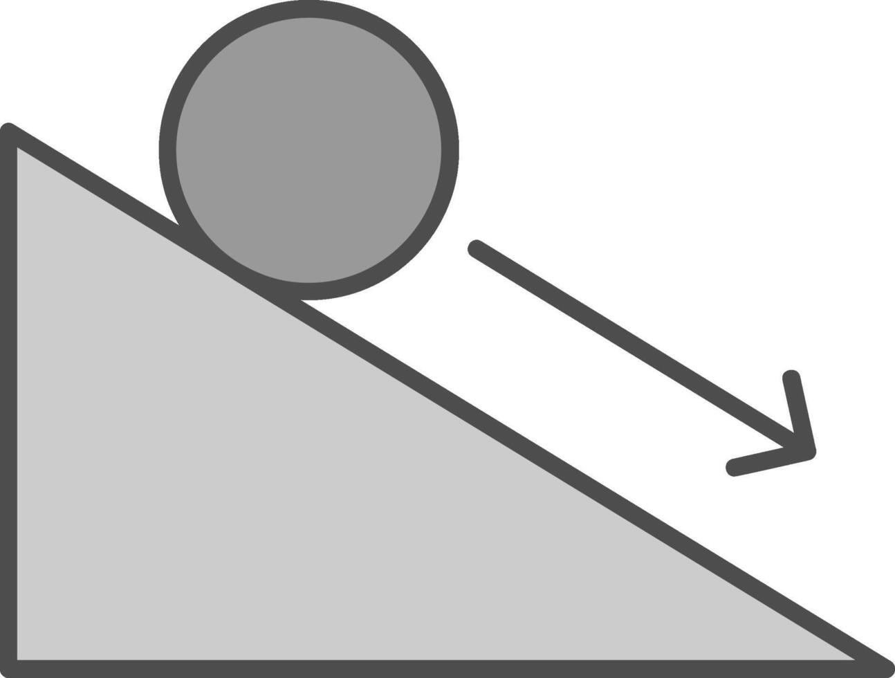 Down Hill Line Circle Icon vector