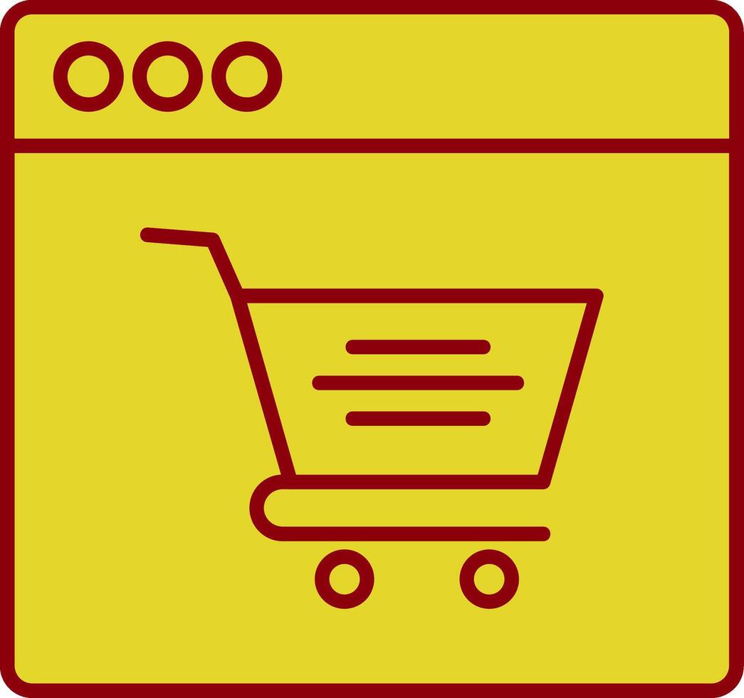 Online Shopping Line Two Color Icon vector