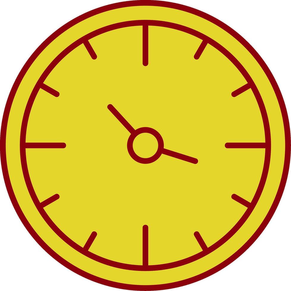 icono de dos colores de la línea de reloj vector