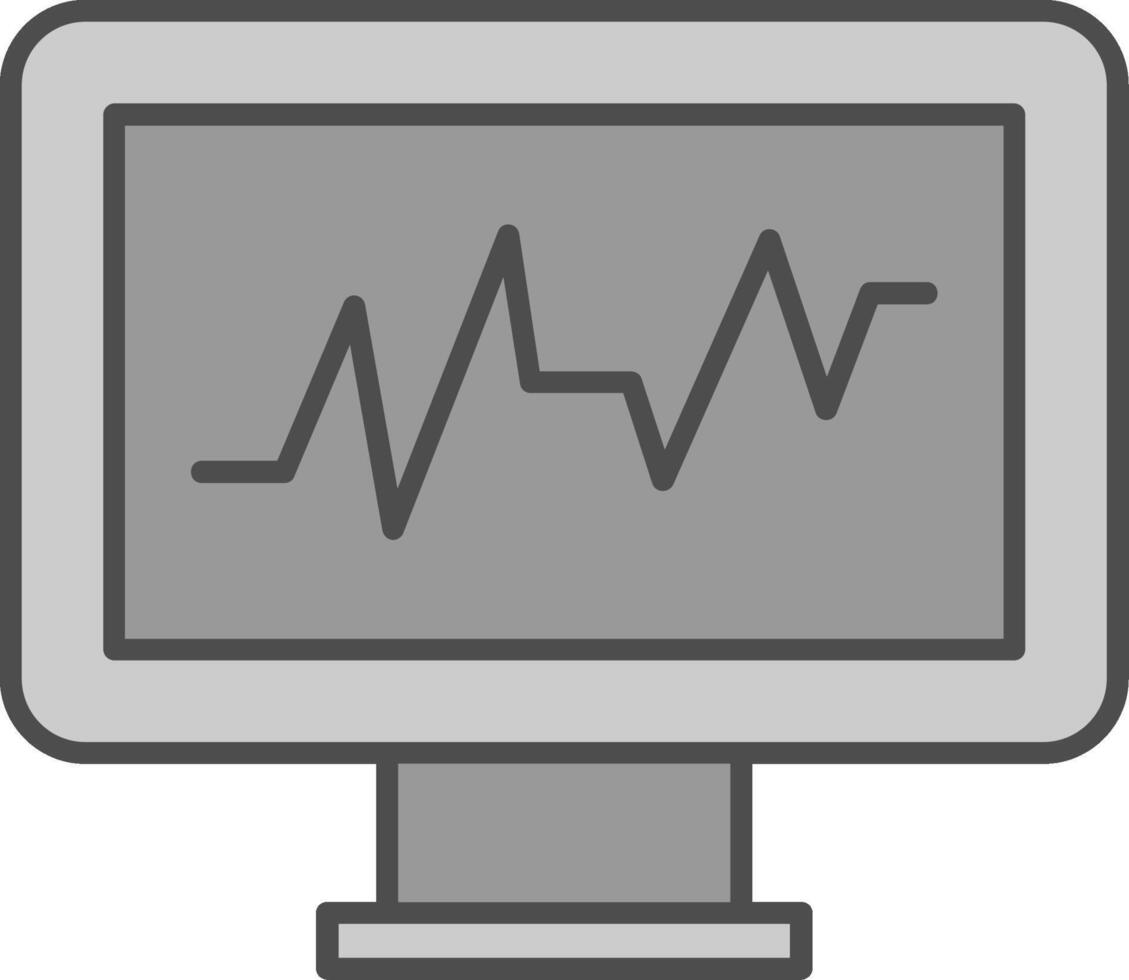 Cardiac Monitor Fillay Icon vector