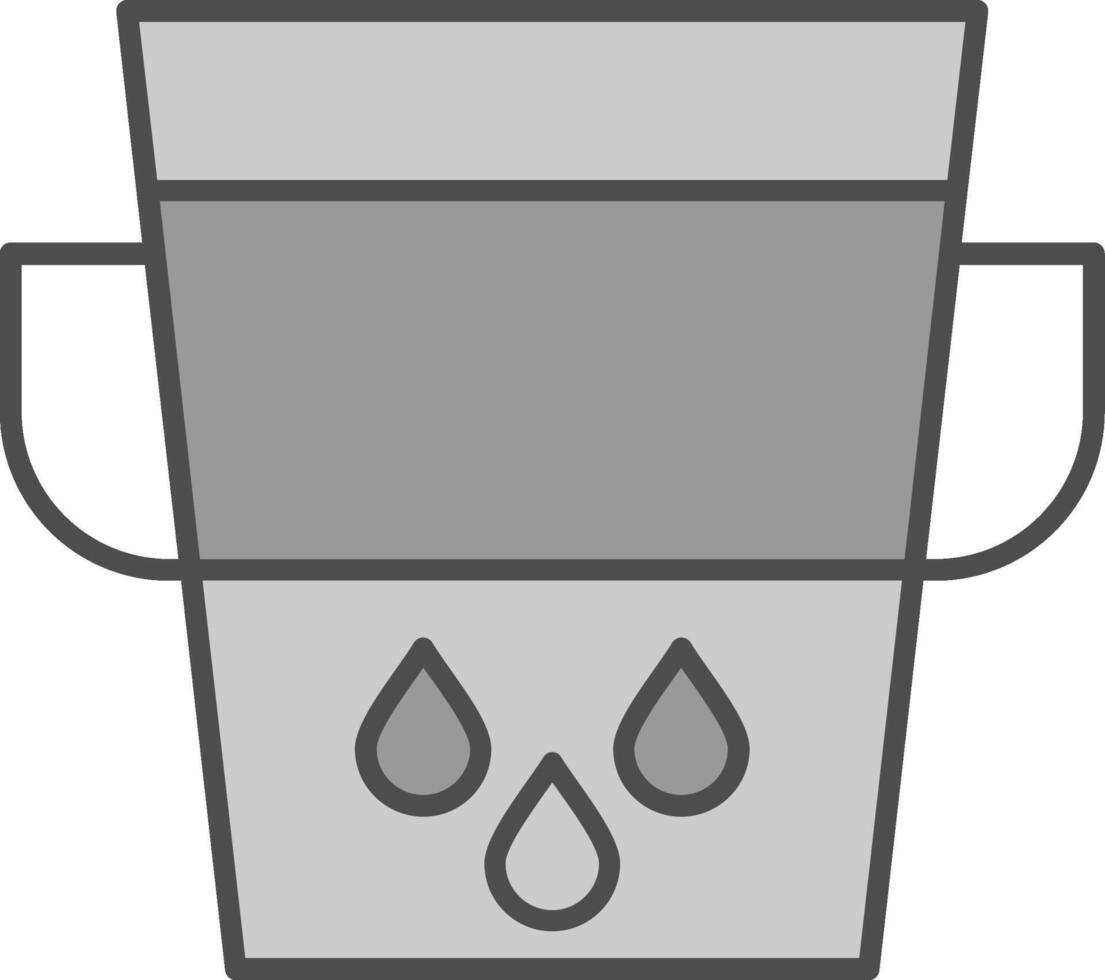 Water Bucket Line Two Color Icon vector