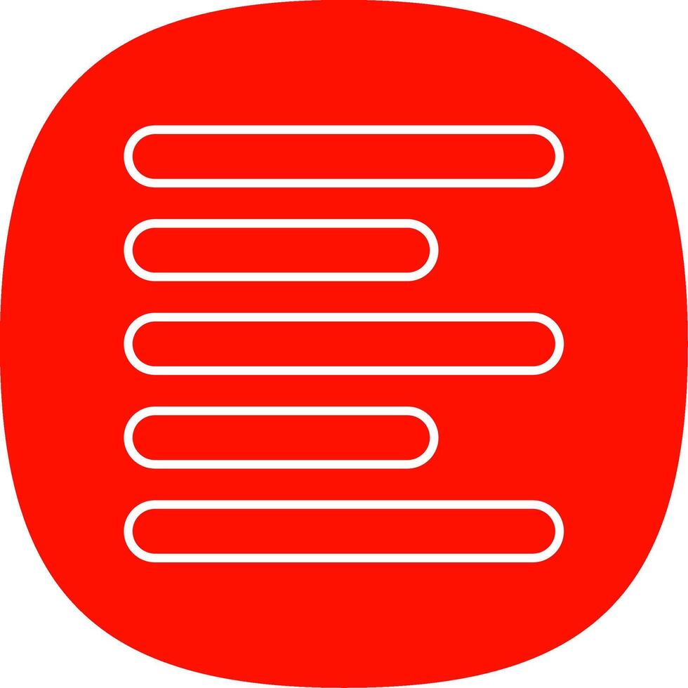 Horizontal Left Align Line Curve Icon vector
