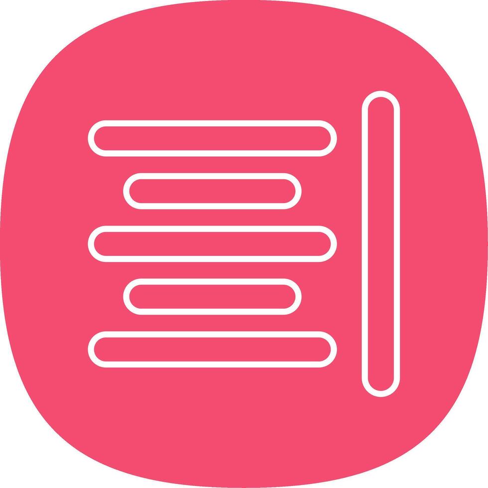 Horizontal Align Line Curve Icon vector
