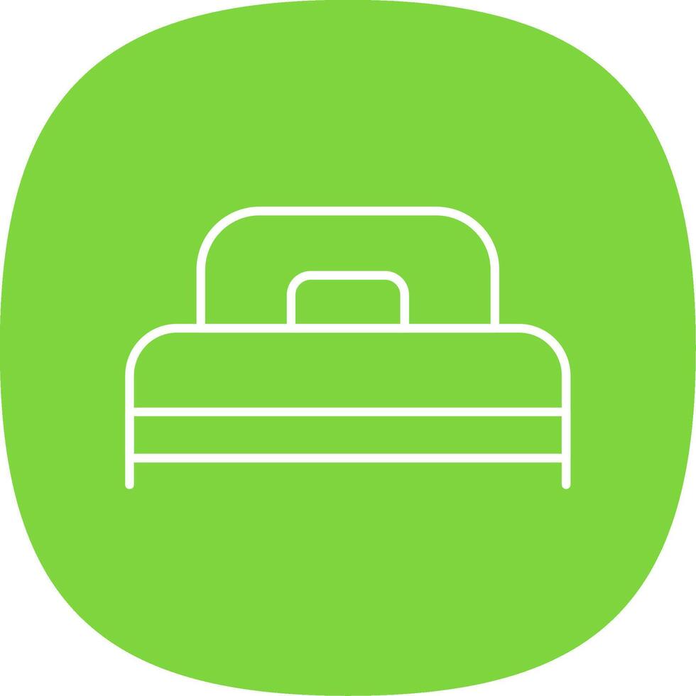 Single Bed Line Curve Icon vector
