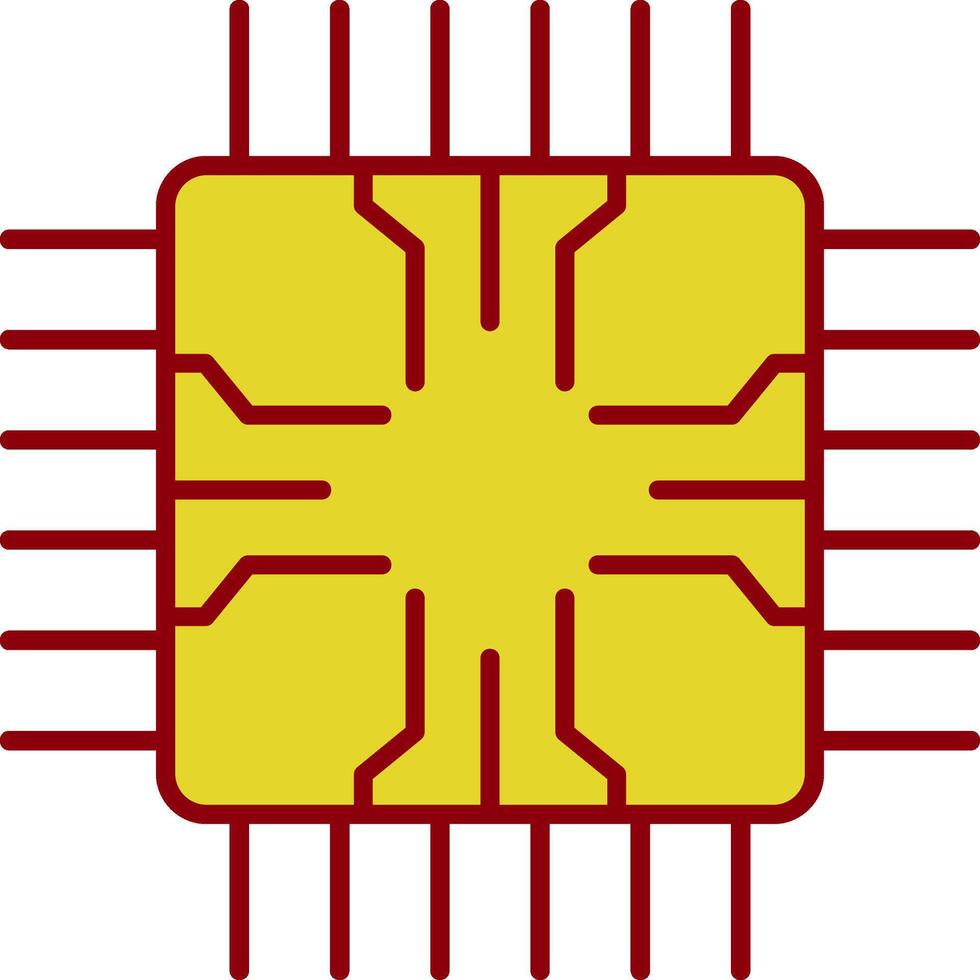 Chip Line Two Color Icon vector