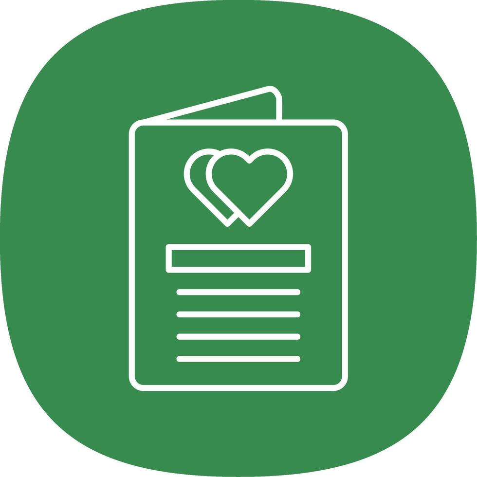 Wedding Invitation Line Curve Icon vector