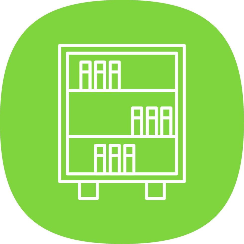 Bookshelf Line Curve Icon vector
