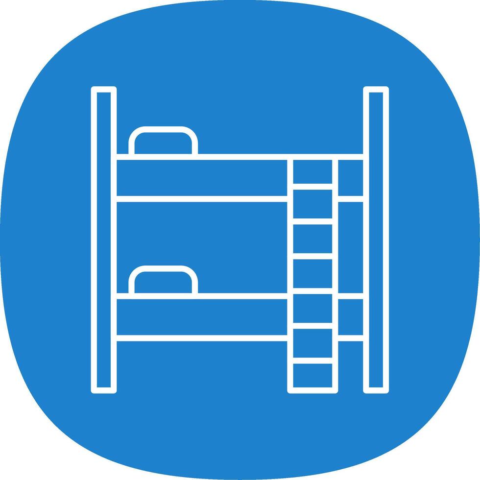 Bunk Bed Line Curve Icon vector