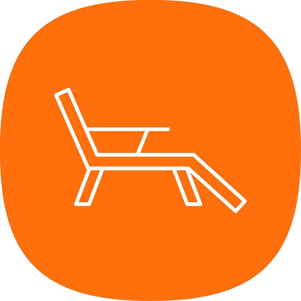 Deck Chair Line Curve Icon vector