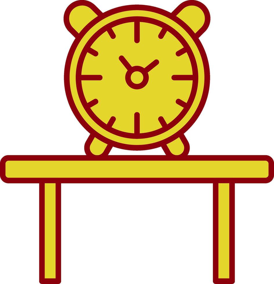 mesa reloj línea dos color icono vector