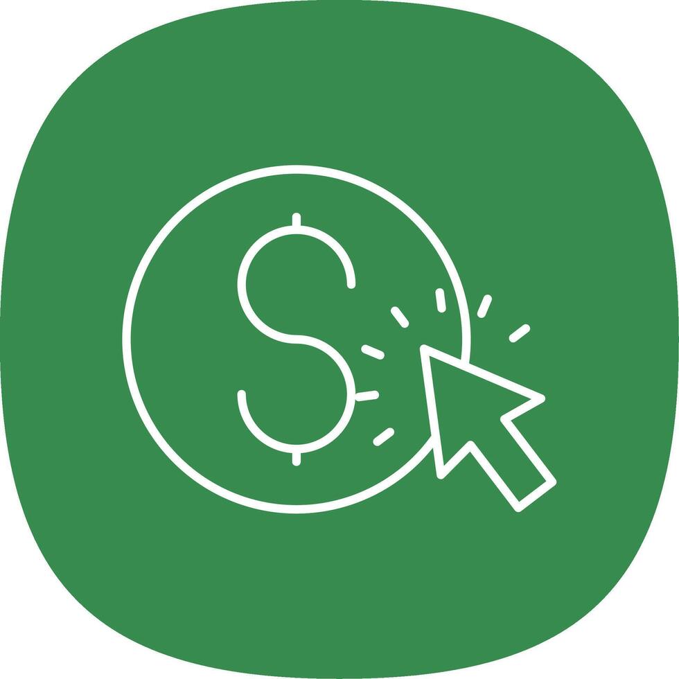 Pay Per Click Line Curve Icon vector