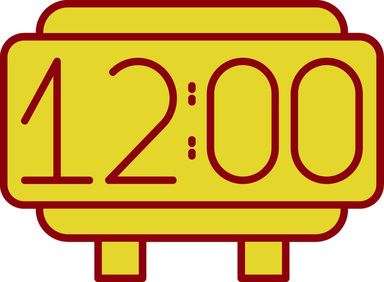 Digital Clock Line Two Color Icon vector