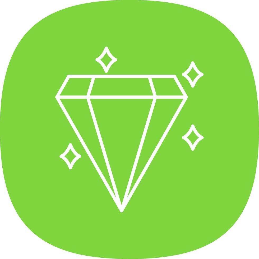 Diamond Line Curve Icon vector