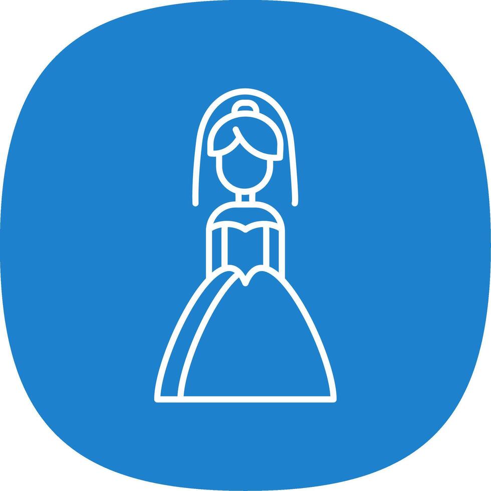 Bride Line Curve Icon vector