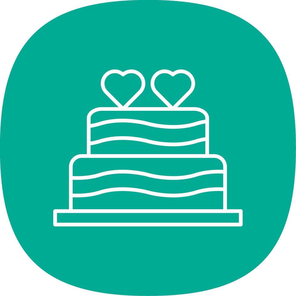 Wedding Cake Line Curve Icon vector