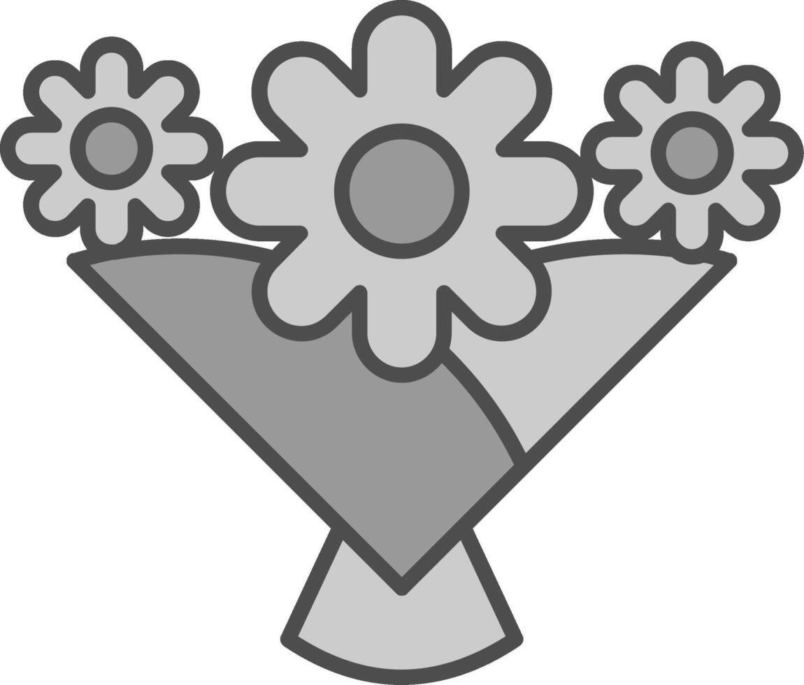 flor ramo de flores relleno icono vector