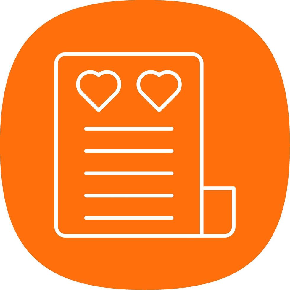 Love Letter Line Curve Icon vector