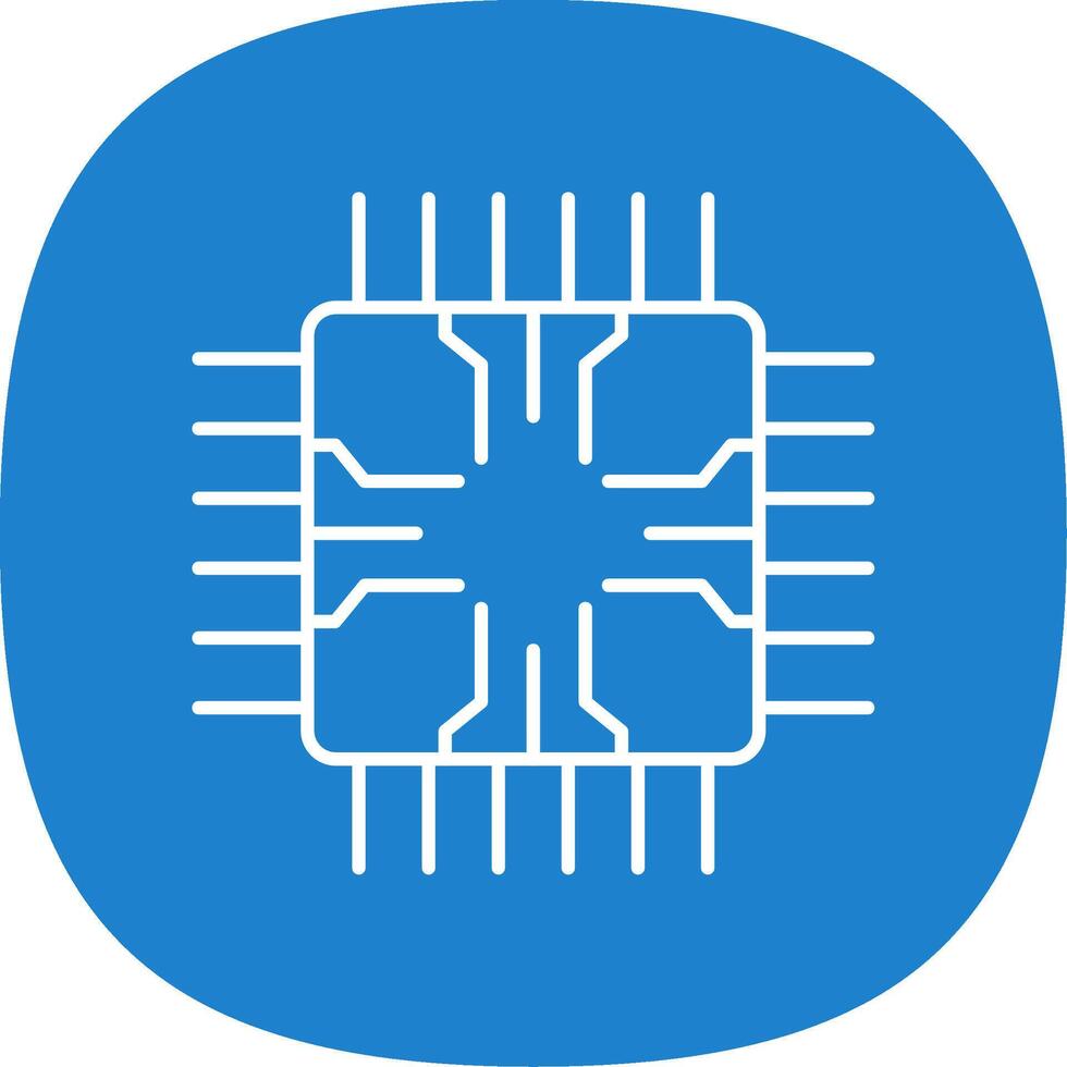 Chip Line Curve Icon vector