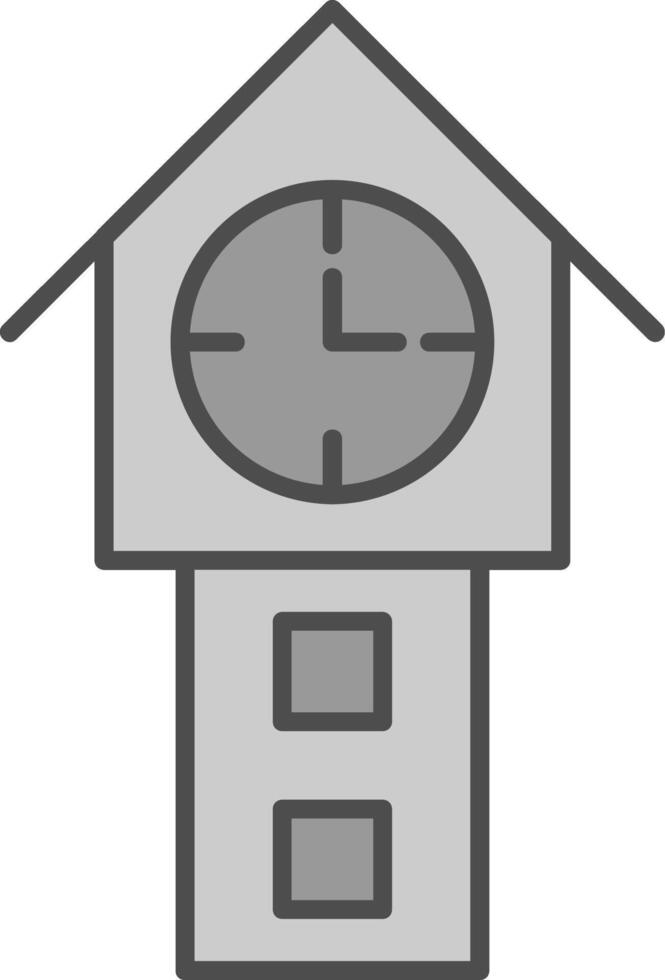 torre reloj relleno icono vector