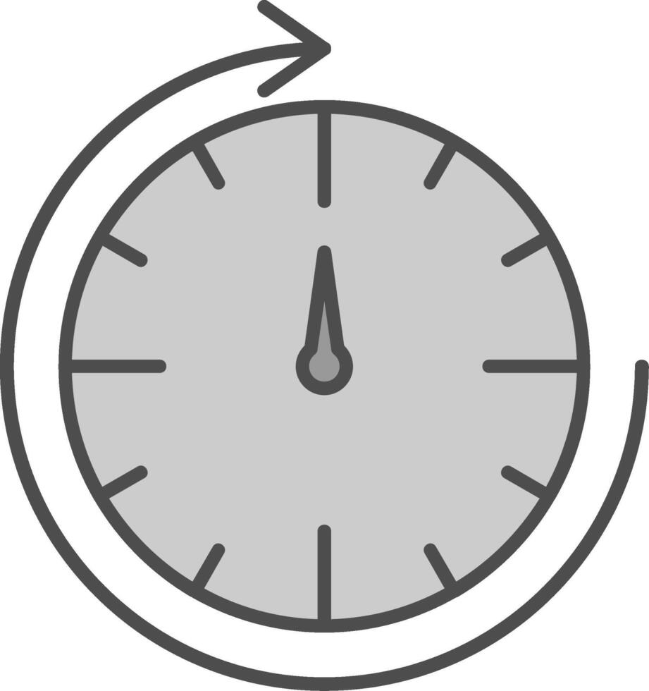 Round Clock Fillay Icon vector