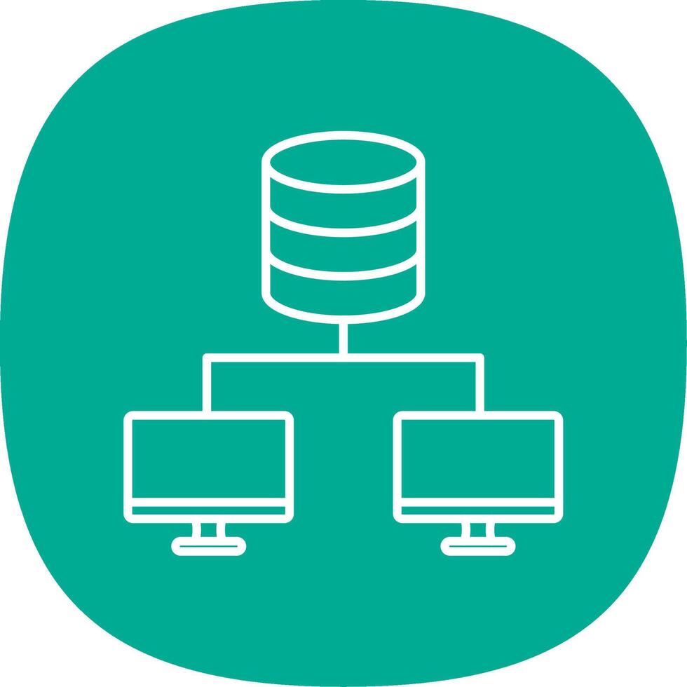 Data Center Line Curve Icon vector