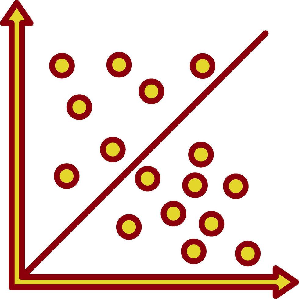 Scatter Graph Line Two Color Icon vector