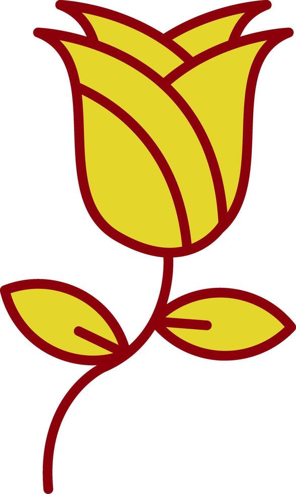 Rose Line Two Color Icon vector