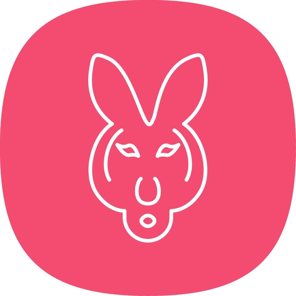 Kangaroo Line Curve Icon vector