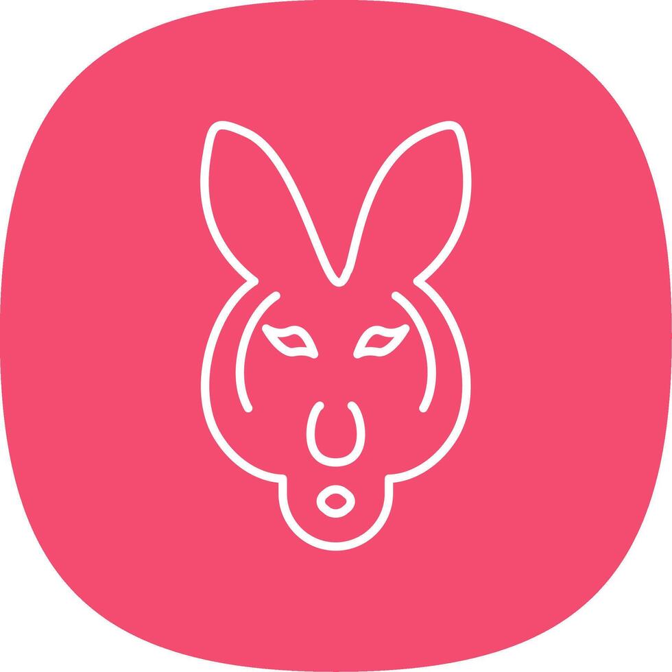 Kangaroo Line Curve Icon vector