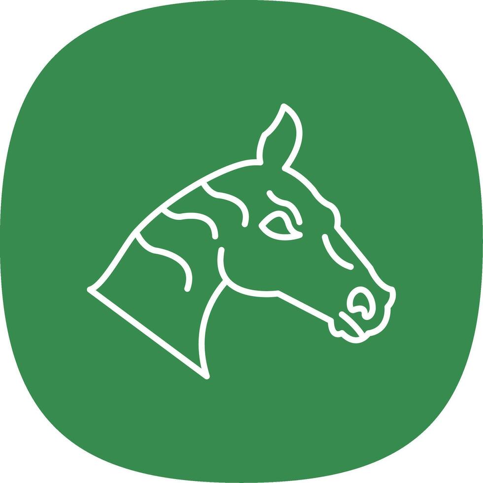 caballo línea curva icono vector