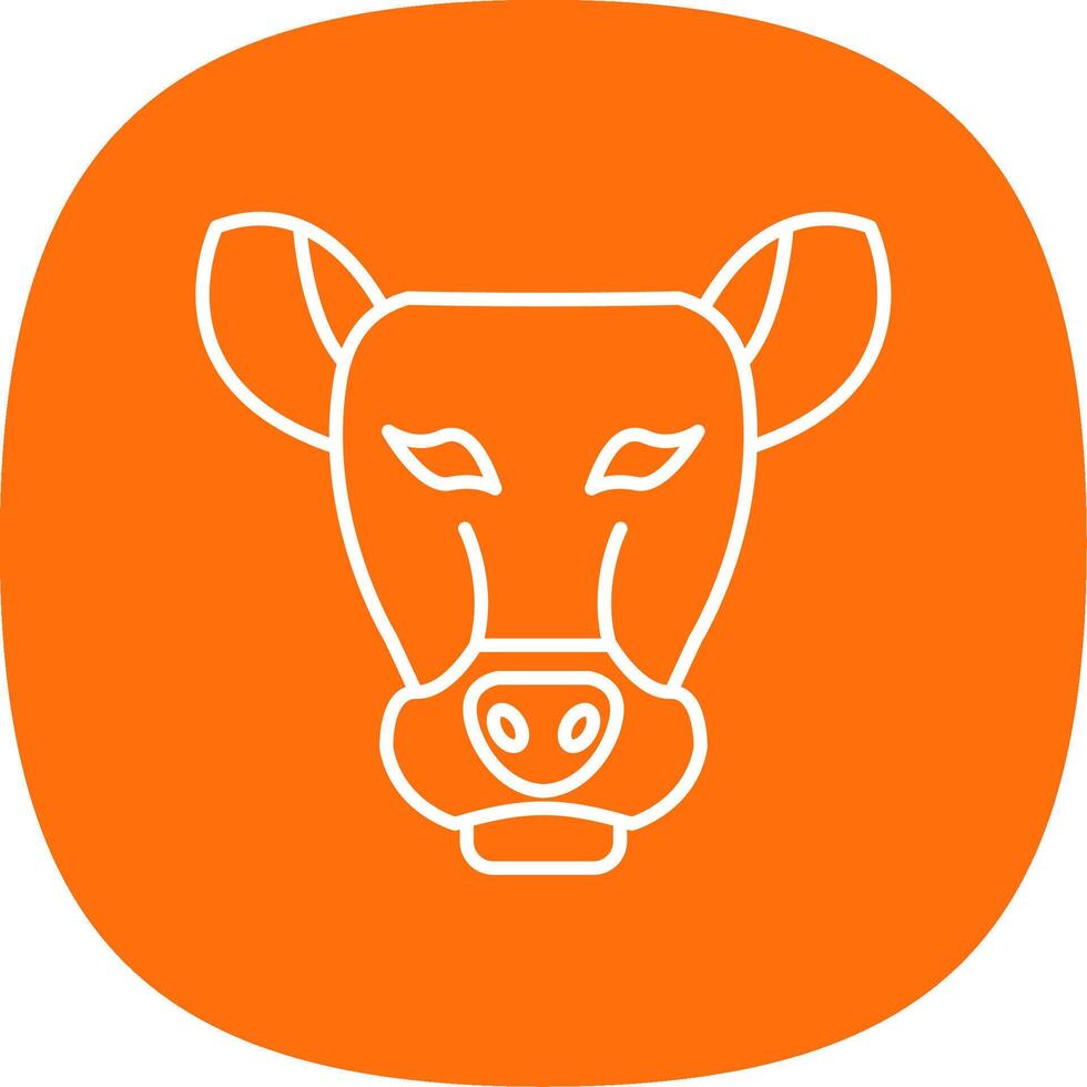 Llama Line Curve Icon vector