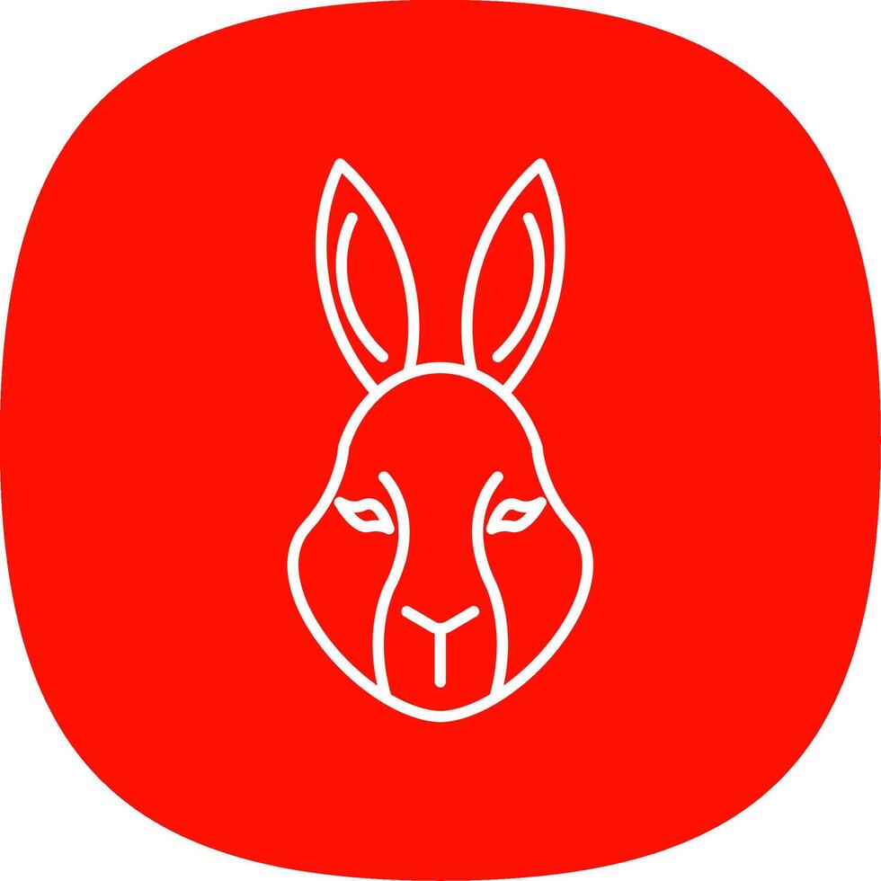 Rabbit Line Curve Icon vector