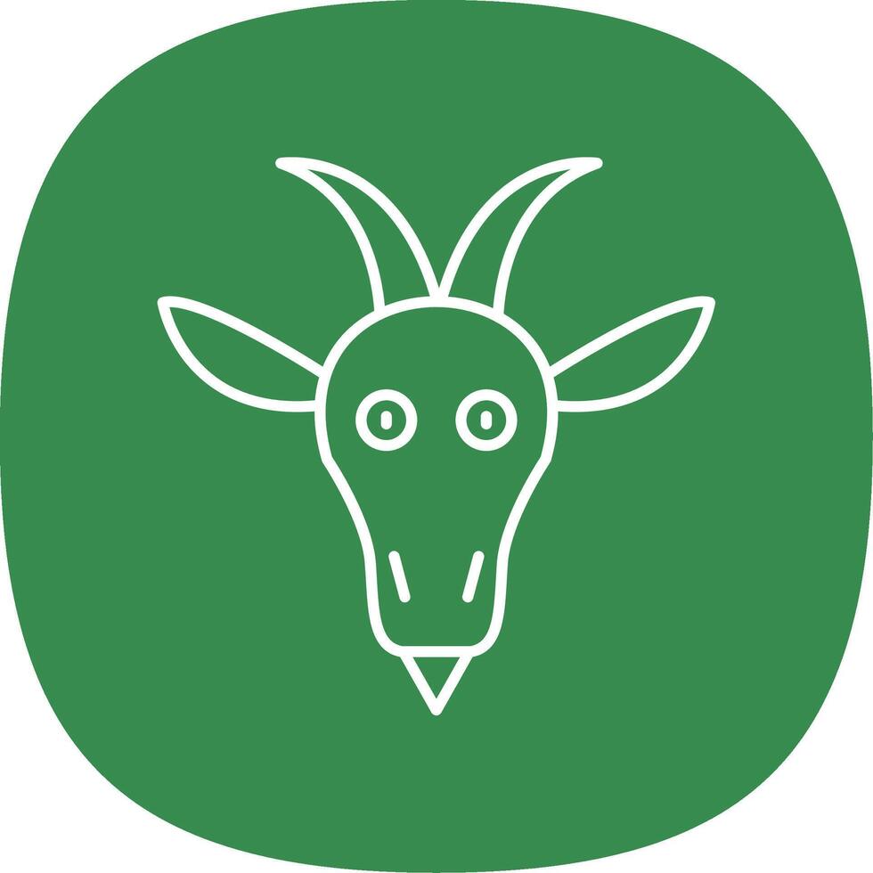 Goat Line Curve Icon vector