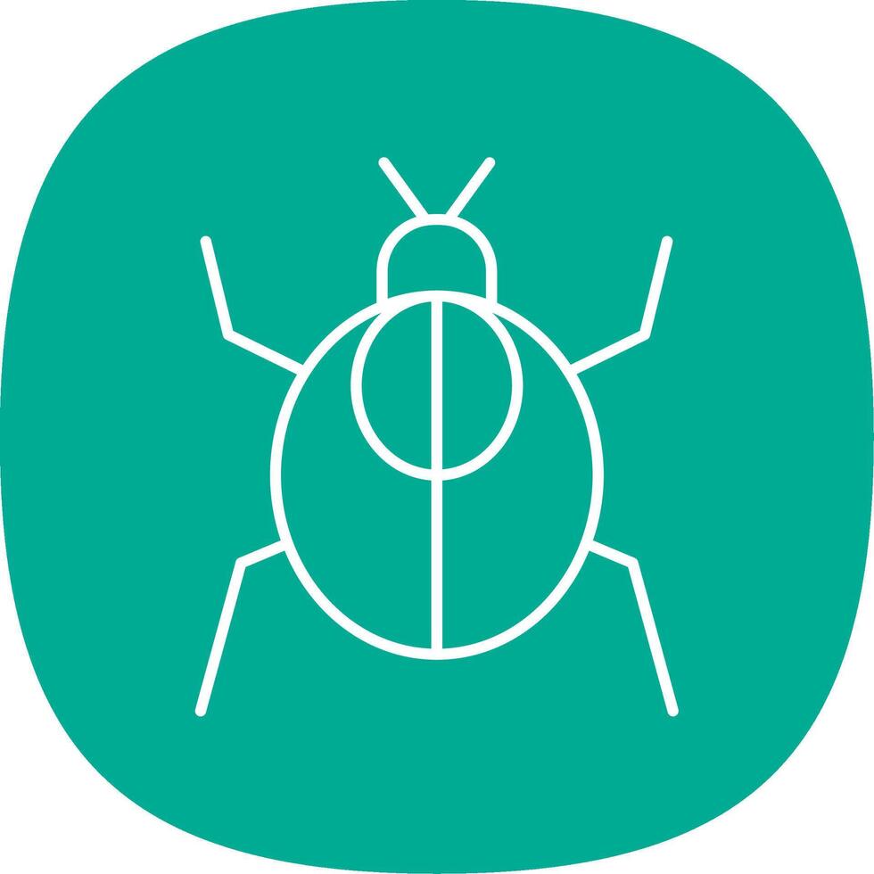 Cockroach Line Curve Icon vector