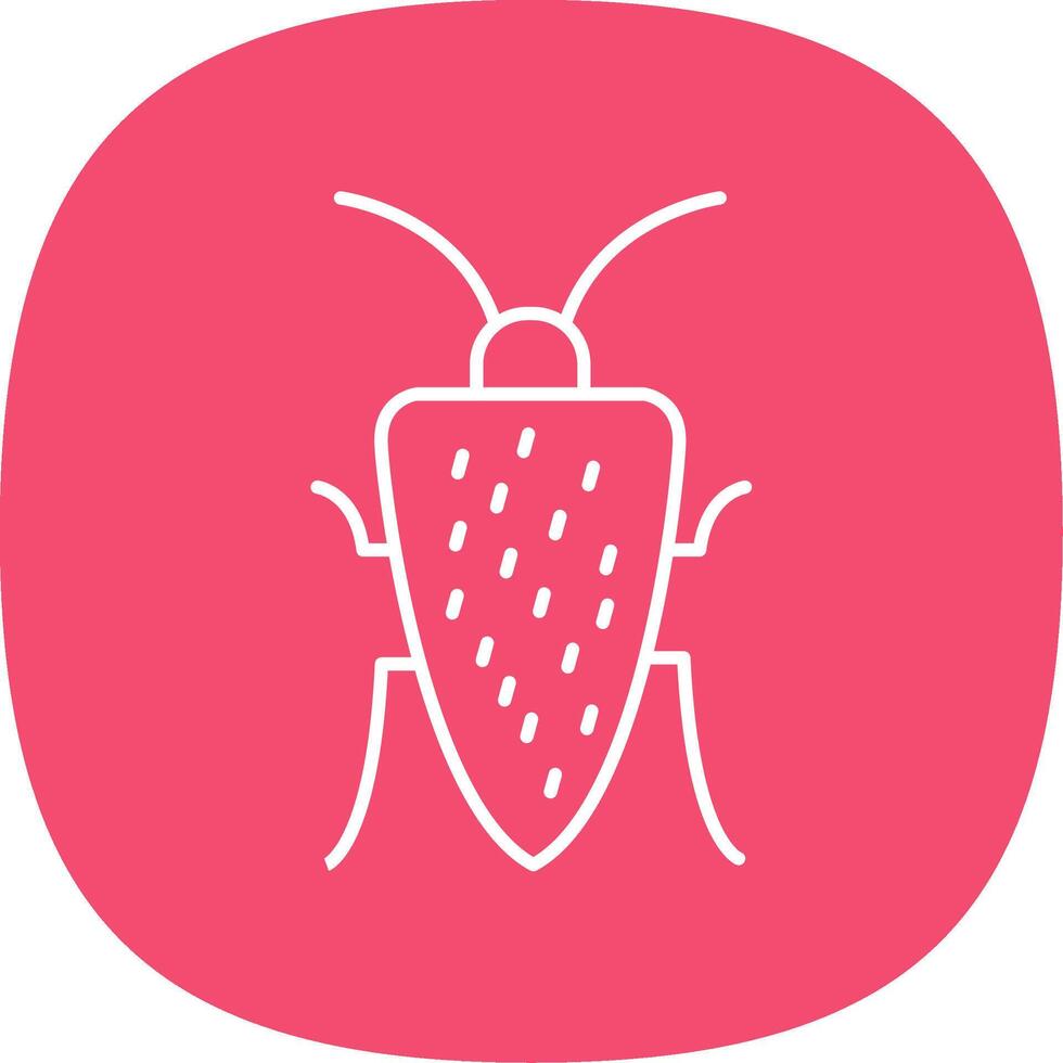 Cockroach Line Curve Icon vector