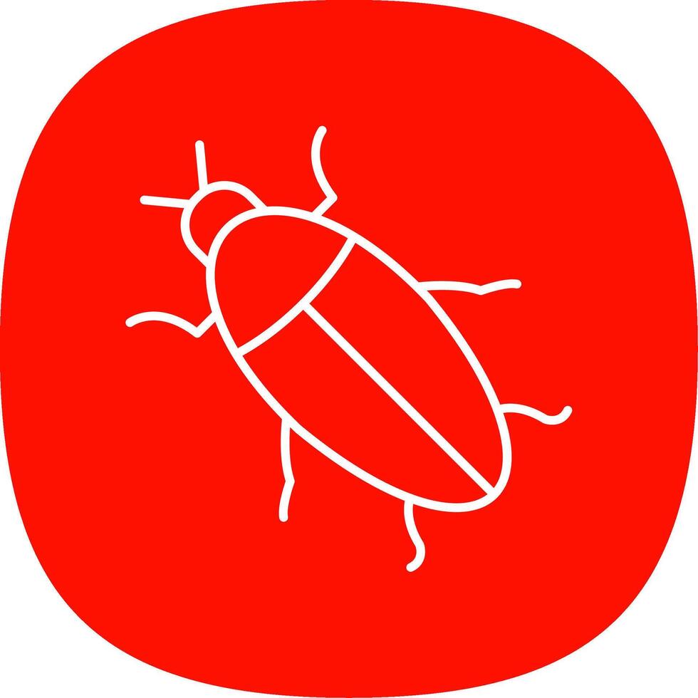 Cockroach Line Curve Icon vector